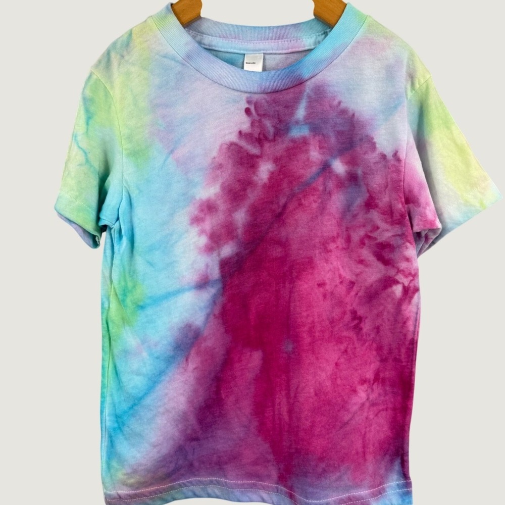 American Apparel Kids Watercolor Style Tie Dye T-Shirt Size 4 Made in USA